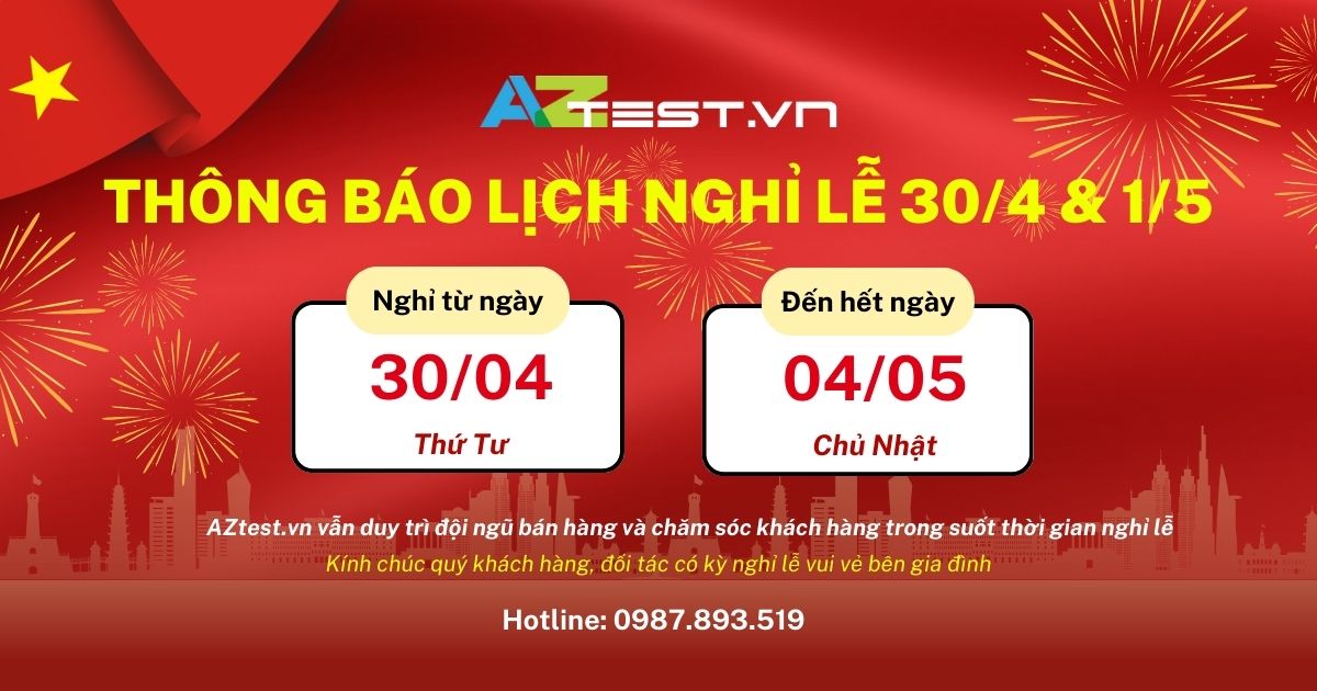 AZtest thông báo lịch làm việc lễ 30/4 và 1/5