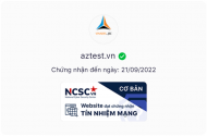 Website AZtest.vn đã đạt chứng nhận Website Tín nhiệm mạng